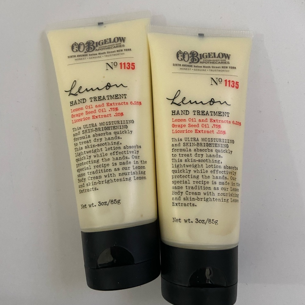 C.O. Bigelow Lemon Hand Treatment moisturizer, includes 2- 3 oz bottles